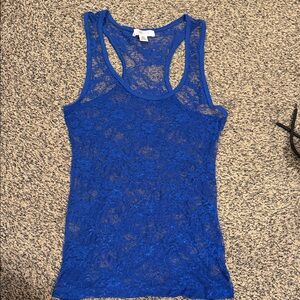 Bozzolo Royal Blue Lace Tank Top